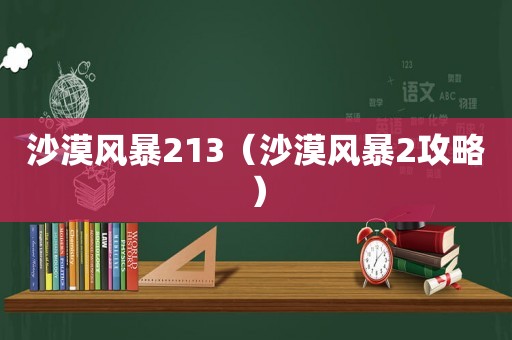沙漠风暴213(沙漠风暴2攻略) 沙漠风暴213(沙漠风暴2攻略)