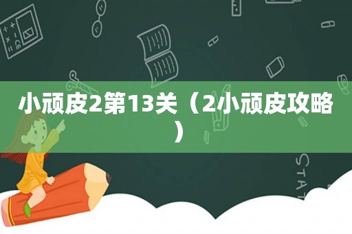 小顽皮2第13关（2小顽皮攻略）