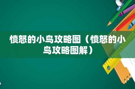 愤怒的小鸟攻略图（愤怒的小鸟攻略图解）