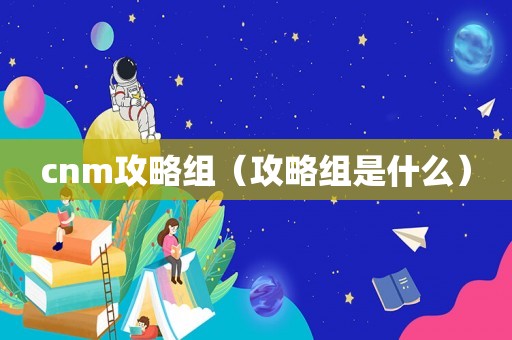 cnm攻略组（攻略组是什么）