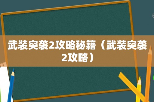 武装突袭2攻略秘籍（武装突袭2攻略）
